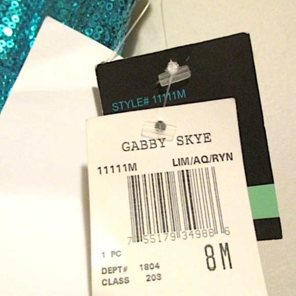 NWT Gabby Skye Blue Sequin Sheath Dress, Size 8 - Picture 8 of 9